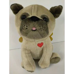 8” Cu-Pug Plush By Hallmark Cupid Dog Stuffed Animal Toy Valentines Day Pug Pup